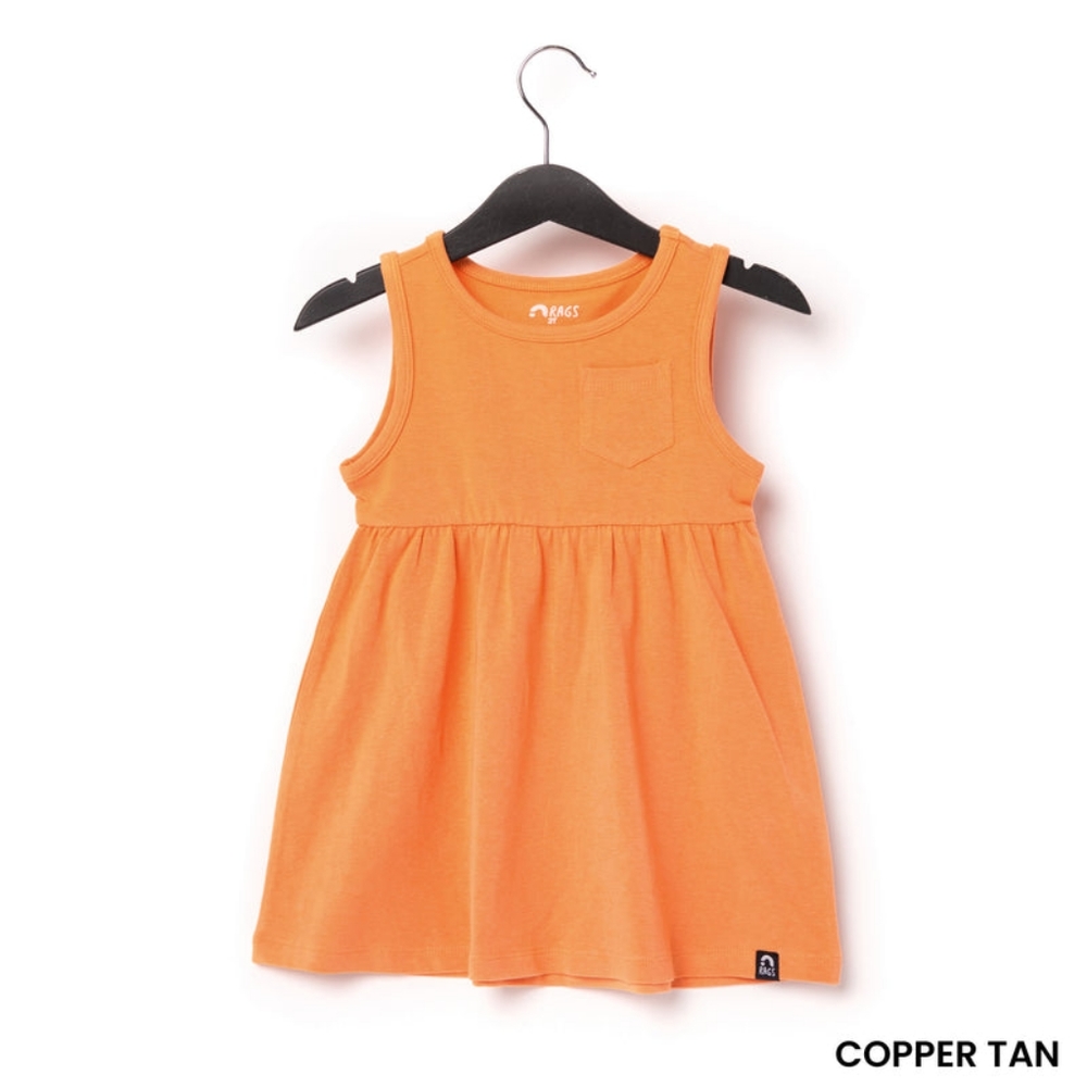 Rags to ratches copper tan dress
